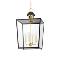 Load image into Gallery viewer, June Pendant Light in Aged Brass/Black (Large).
