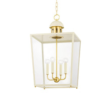 Load image into Gallery viewer, June Pendant Light in Aged Brass/Soft Cream (Large).

