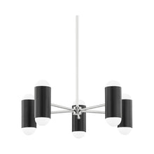 Load image into Gallery viewer, Kira Chandelier in Polished Nickel/Soft Black (10-Light).
