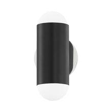 Load image into Gallery viewer, Kira Wall Light in Polished Nickel/Soft Black.
