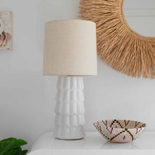 Load image into Gallery viewer, Maisie Ceramic Table Light in living room.
