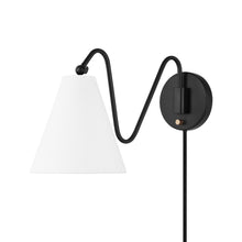 Load image into Gallery viewer, Onda Plug-In Wall Light in Soft Black (1-Light).
