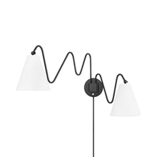 Load image into Gallery viewer, Onda Plug-In Wall Light in Soft Black (2-Light).
