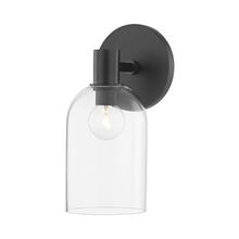 Load image into Gallery viewer, Paisley Bath Wall Light in Soft Black.

