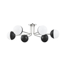 Load image into Gallery viewer, Renee Semi Flush Ceiling Light in Polished Nickel/Black.

