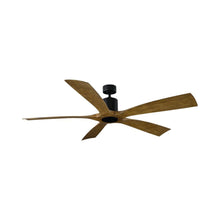 Load image into Gallery viewer, Aviator 5 Downrod Ceiling Fan in Matte Black/Distressed Koa.
