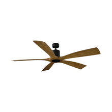 Load image into Gallery viewer, Aviator 70 Downrod Ceiling Fan in Matte Black/Distressed Koa.
