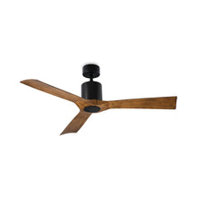 Load image into Gallery viewer, Aviator Downrod Ceiling Fan in Matte Black/Distressed Koa.
