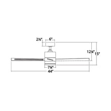 Load image into Gallery viewer, Axis Downrod LED Ceiling Fan - line drawing.
