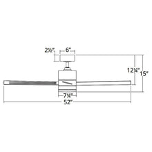 Load image into Gallery viewer, Axis Downrod LED Ceiling Fan - line drawing.
