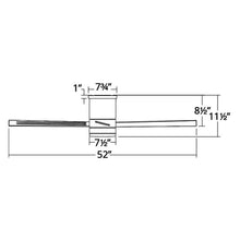 Load image into Gallery viewer, Axis LED Flush Mount Ceiling Fan - line drawing.
