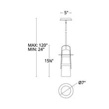 Load image into Gallery viewer, Balthus LED Pendant Light - line drawing.
