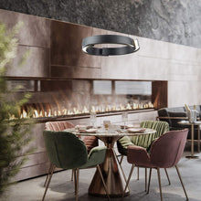 Load image into Gallery viewer, Battlestar LED Chandelier in dining room.
