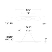 Load image into Gallery viewer, Black Jack LED Linear Pendant Light - line drawing.
