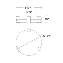 Load image into Gallery viewer, Catalonia LED Flush Mount Ceiling Light - line drawing.
