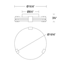 Load image into Gallery viewer, Catalonia LED Flush Mount Ceiling Light - line drawing.
