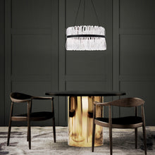 Load image into Gallery viewer, Charlize LED Chandelier in living room.
