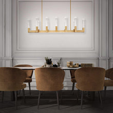 Load image into Gallery viewer, Cinema LED Pendant Light in dining room.
