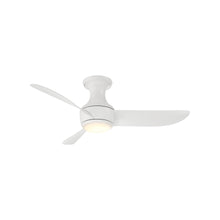 Load image into Gallery viewer, Corona Outdoor LED Flush Mount Ceiling Fan in Matte White (44-Inch).
