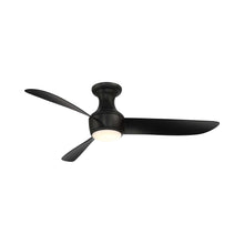 Load image into Gallery viewer, Corona Outdoor LED Flush Mount Ceiling Fan in Matte Black (52-Inch).
