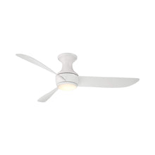 Load image into Gallery viewer, Corona Outdoor LED Flush Mount Ceiling Fan in Matte White (52-Inch).
