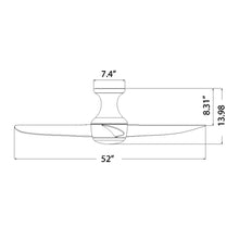Load image into Gallery viewer, Corona Outdoor LED Flush Mount Ceiling Fan - line drawing.
