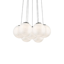 Load image into Gallery viewer, Cosmic Crystal Multi-Light LED Pendant Light in Black (7-Light).
