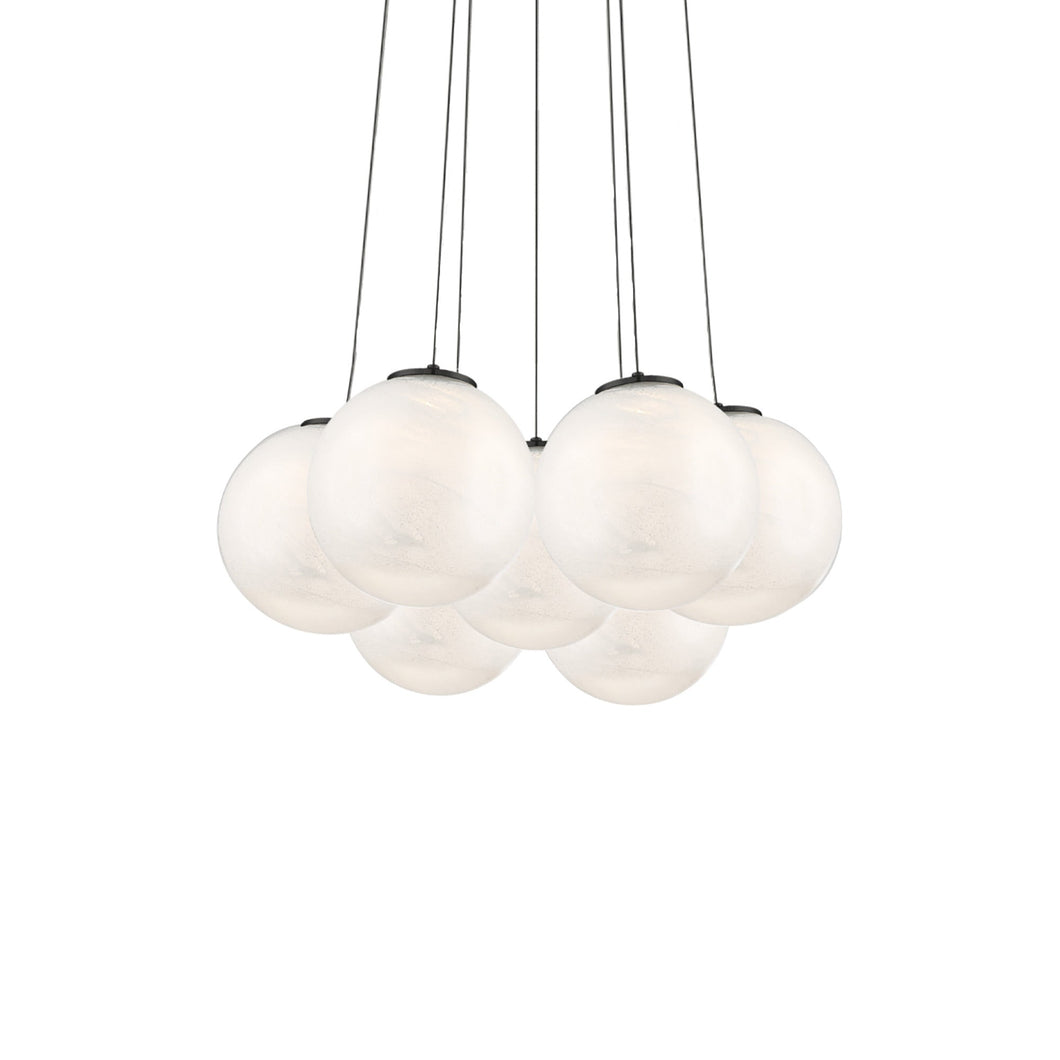 Cosmic Crystal Multi-Light LED Pendant Light in Black (7-Light).