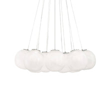 Load image into Gallery viewer, Cosmic Crystal Multi-Light LED Pendant Light in Brushed Nickel (12-Light).
