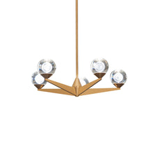 Load image into Gallery viewer, Double Bubble LED Chandelier in Aged Brass (5-Light).
