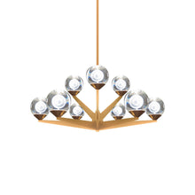 Load image into Gallery viewer, Double Bubble LED Chandelier in Aged Brass (9-Light).
