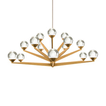 Load image into Gallery viewer, Double Bubble LED Chandelier in Aged Brass (15-Light).
