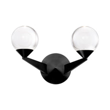 Load image into Gallery viewer, Double Bubble LED Wall Light in Black (2-Light).
