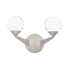 Load image into Gallery viewer, Double Bubble LED Wall Light in Satin Nickel (2-Light).
