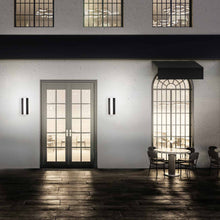 Load image into Gallery viewer, Enigma Outdoor LED Wall Light Outside.
