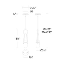 Load image into Gallery viewer, Ezra LED Mini Pendant Light - line drawing.
