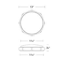 Load image into Gallery viewer, Grommet LED Flush Mount Ceiling Light - line drawing.
