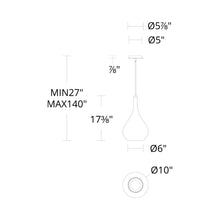 Load image into Gallery viewer, Helios LED Mini Pendant Light - line drawing.
