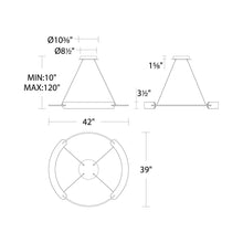 Load image into Gallery viewer, Ilios LED Chandelier - line drawing.
