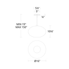 Load image into Gallery viewer, Illusion LED Pendant Light - line drawing.
