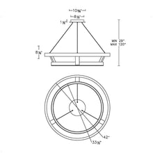Load image into Gallery viewer, Imperial LED Chandelier - line drawing.

