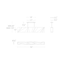 Load image into Gallery viewer, Intrasection LED Linear Pendant Light - line drawing.
