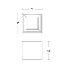 Load image into Gallery viewer, Kube Outdoor LED Flush Mount Ceiling Light - line drawing.
