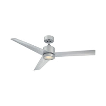 Load image into Gallery viewer, Lotus Downrod LED Ceiling Fan in Titanium Silver.
