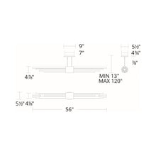 Load image into Gallery viewer, Luzerne LED Linear Pendant Light - line drawing.
