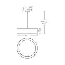 Load image into Gallery viewer, Metropolis LED Pendant Light- line drawing.
