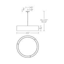 Load image into Gallery viewer, Metropolis LED Pendant Light- line drawing.
