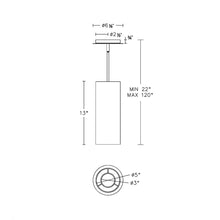 Load image into Gallery viewer, Metropolis LED Pendant Light- line drawing.
