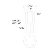 Load image into Gallery viewer, Minx LED Multi Light Pendant Light - line drawing.

