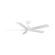 Load image into Gallery viewer, Mykonos 5 Downrod LED Ceiling Fan in Matte White.

